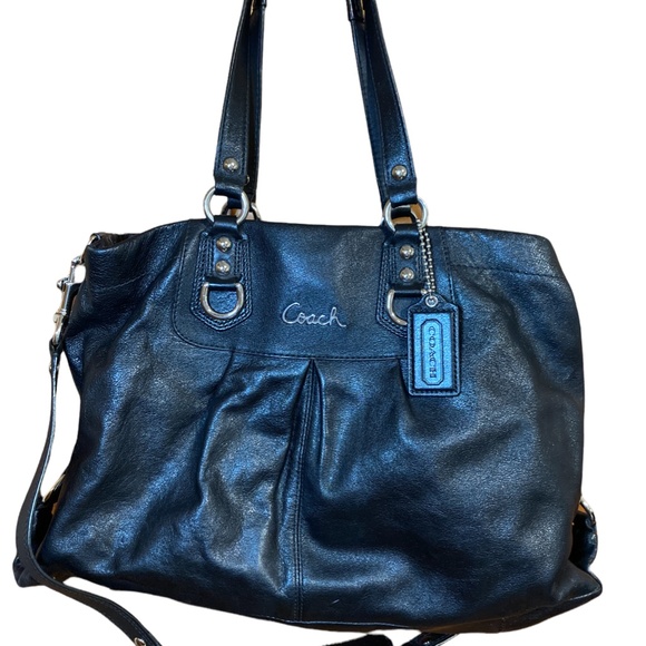 COACH Leather Ashley Satchel with Purple Interior CONVERTIBLE STRAP - F1… - Picture 2 of 8